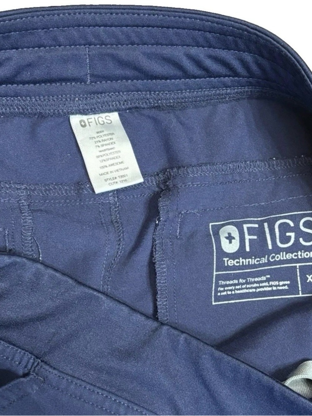 FIGS Technical Collection Scrub Pants Women’s XS Navy Blue T2001 - Picture 4 of 7